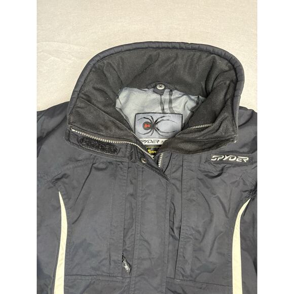 Spyder Axys Ski Jacket Women's 8 Black Entrant Gll Mock Neck Full Sleeve W/ Hood - Picture 2 of 15